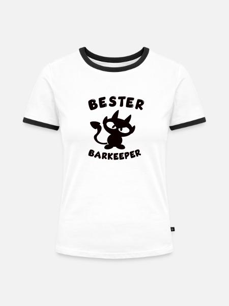 cooles bester Barkeeper Design - Frauen Kontrast-T-Shirt - Weiß/Schwarz