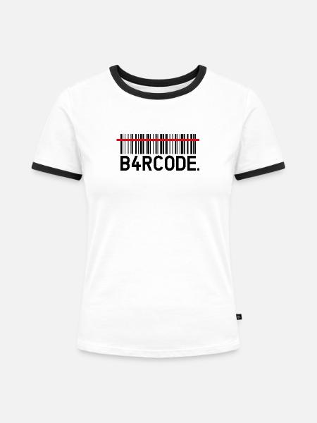 B4RCODE. Scan black - Frauen Kontrast-T-Shirt - Weiß/Schwarz