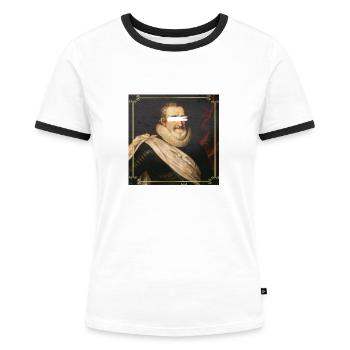 englisch Henry 4 - Frauen Kontrast-T-Shirt - Weiß/Schwarz - Vorne - Selfina (174cm)