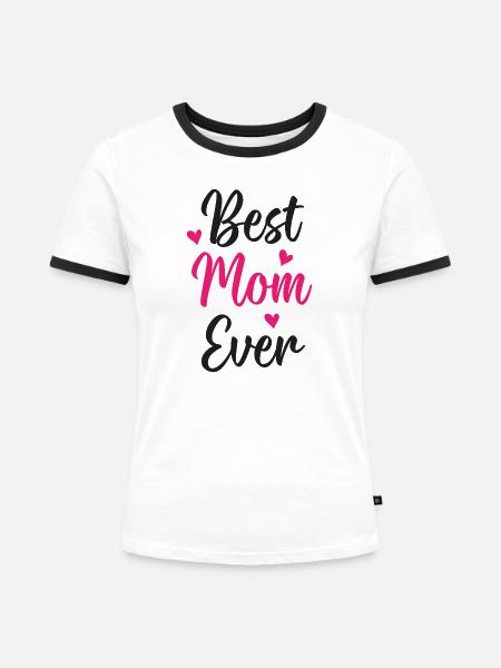 Beste Mutter aller Zeiten - Frauen Kontrast-T-Shirt - Weiß/Schwarz