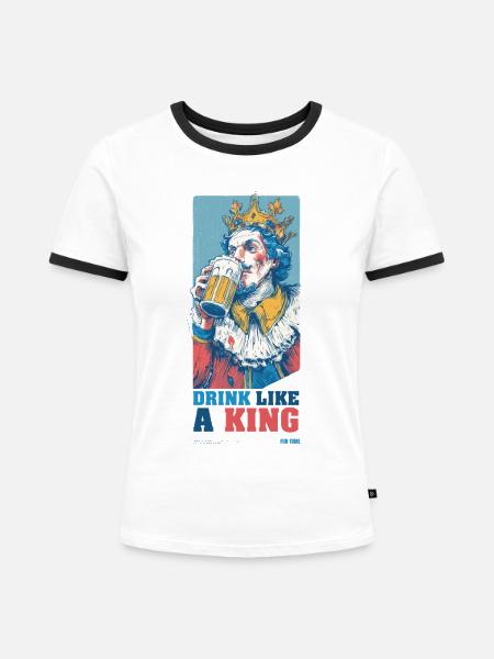 Königlicher Biergenuss - Frauen Kontrast-T-Shirt - Weiß/Schwarz