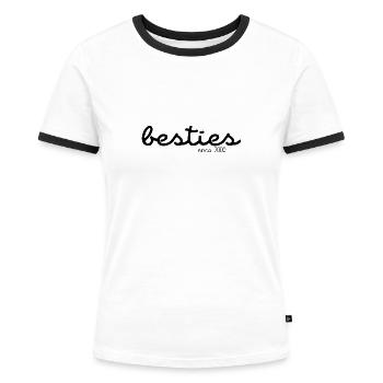 besties since 2000 - Frauen Kontrast-T-Shirt - Weiß/Schwarz - Vorne - Selfina (174cm)