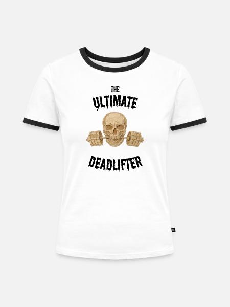 Skull gym - Frauen Kontrast-T-Shirt - Weiß/Schwarz
