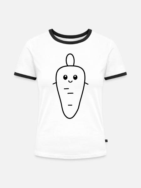 Karotte - Frauen Kontrast-T-Shirt - Weiß/Schwarz