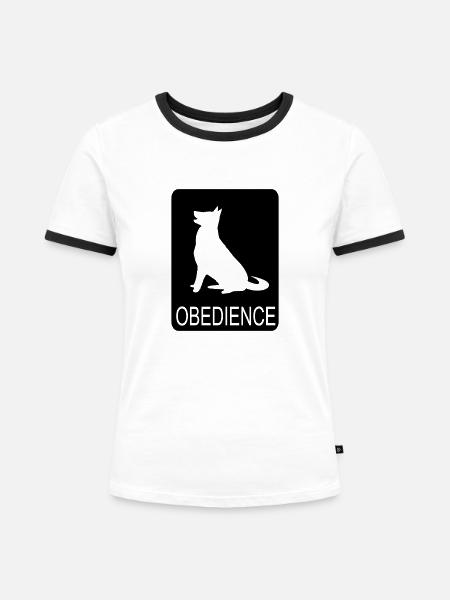 Obendience - Frauen Kontrast-T-Shirt - Weiß/Schwarz