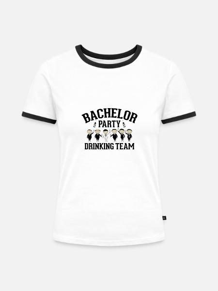 Junggesellenabschied - Frauen Kontrast-T-Shirt - Weiß/Schwarz
