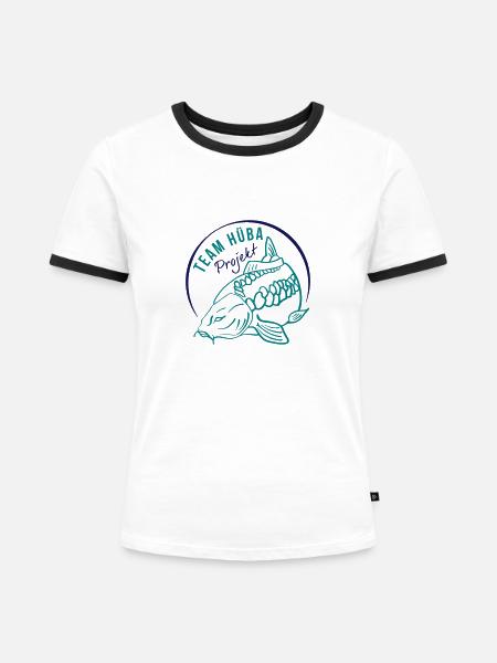Projekt Team Hüba - Frauen Kontrast-T-Shirt - Weiß/Schwarz