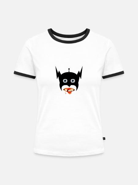 Herr Lightning - Frauen Kontrast-T-Shirt - Weiß/Schwarz