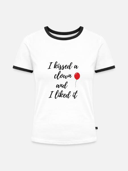 Ich küsste einen Clown - Frauen Kontrast-T-Shirt - Weiß/Schwarz