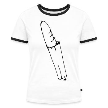 Baguette Design - Frauen Kontrast-T-Shirt - Weiß/Schwarz - Vorne - Selfina (174cm)