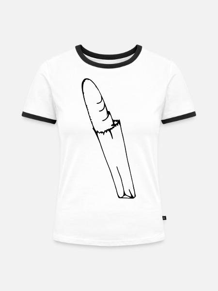 Baguette Design - Frauen Kontrast-T-Shirt - Weiß/Schwarz
