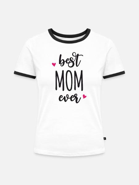 Beste Mutter aller Zeiten - Frauen Kontrast-T-Shirt - Weiß/Schwarz