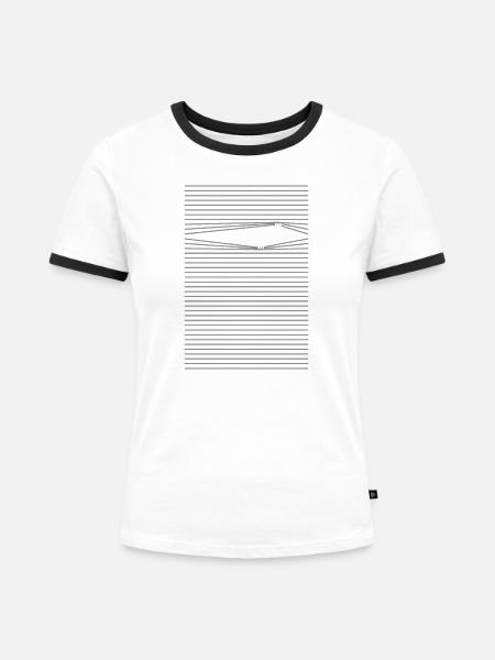 versteckt - Frauen Kontrast-T-Shirt - Weiß/Schwarz