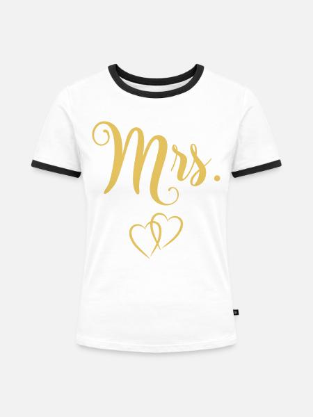 Mr. and Mrs. - Frauen Kontrast-T-Shirt - Weiß/Schwarz