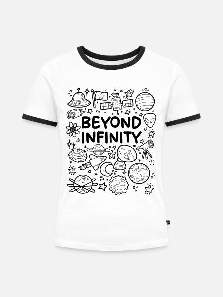 Jenseits der Unendlichkeit - Frauen Kontrast-T-Shirt - Weiß/Schwarz