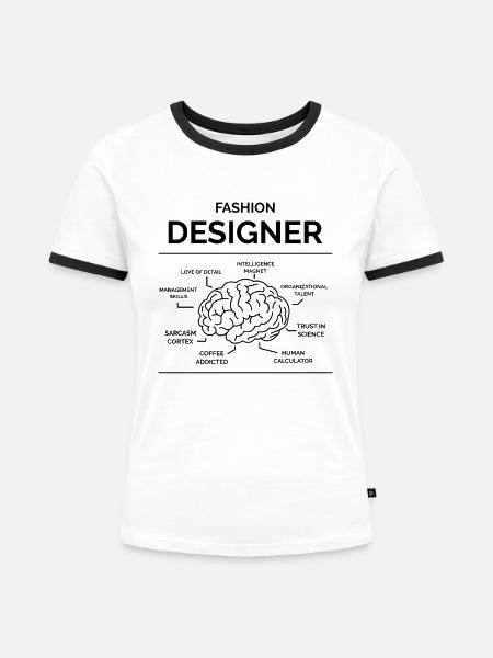 Modedesigner - Frauen Kontrast-T-Shirt - Weiß/Schwarz