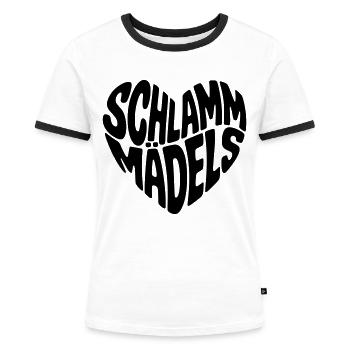 Schlamm Mädels - Frauen Kontrast-T-Shirt - Weiß/Schwarz - Vorne - Selfina (174cm)