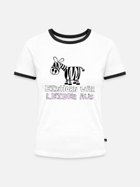 Zebra - Frauen Kontrast-T-Shirt - Weiß/Schwarz