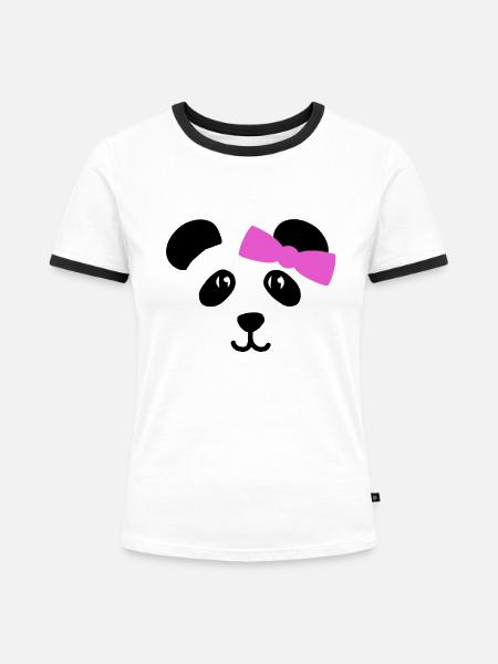 Maedchen - Frauen Kontrast-T-Shirt - Weiß/Schwarz