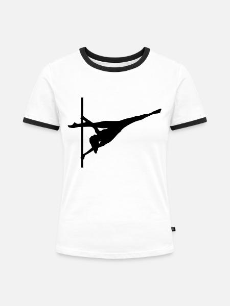 Pole dance, Artistik - Frauen Kontrast-T-Shirt - Weiß/Schwarz