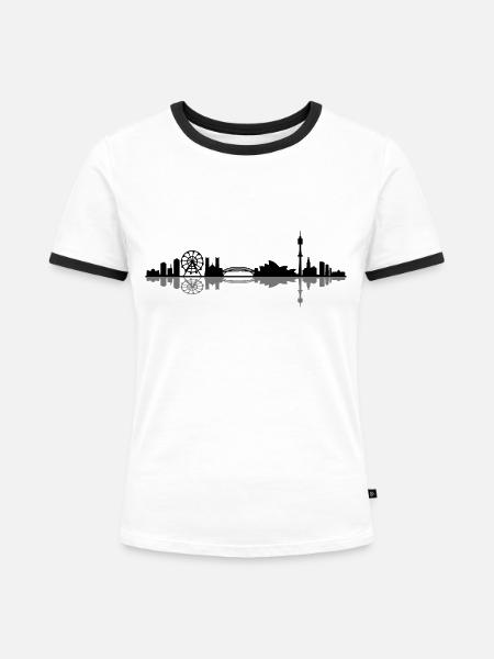 Skyline - Sydney - Frauen Kontrast-T-Shirt - Weiß/Schwarz