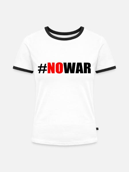 No war - Frauen Kontrast-T-Shirt - Weiß/Schwarz