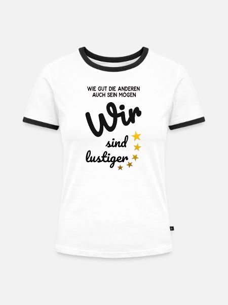Wir sind lustiger - Frauen Kontrast-T-Shirt - Weiß/Schwarz