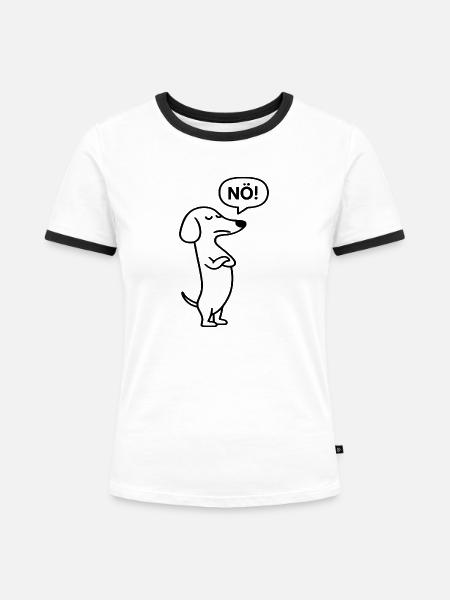 Nö! - Frauen Kontrast-T-Shirt - Weiß/Schwarz