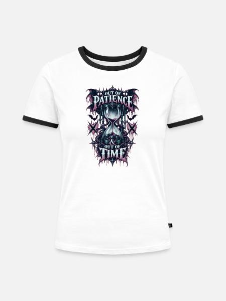 Aus Geduld Wird Zeit Gothic - Frauen Kontrast-T-Shirt - Weiß/Schwarz