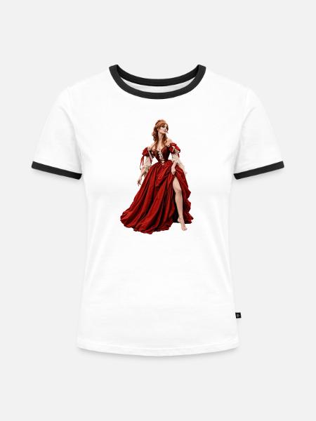UNSCHULDIG UND BEZAUBERND - Frauen Kontrast-T-Shirt - Weiß/Schwarz