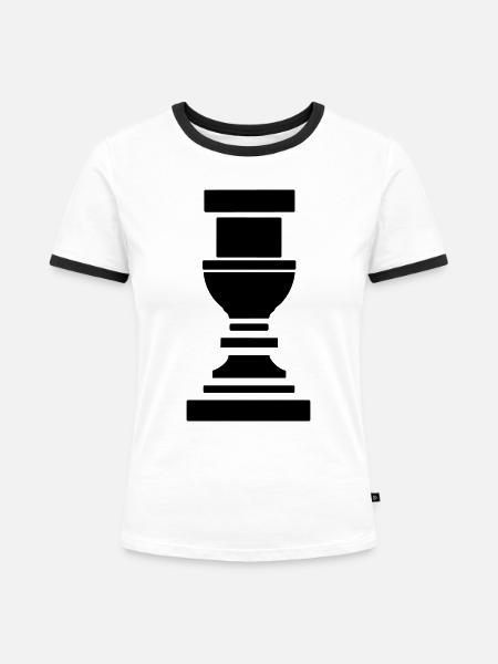 Griechische Säule - Frauen Kontrast-T-Shirt - Weiß/Schwarz