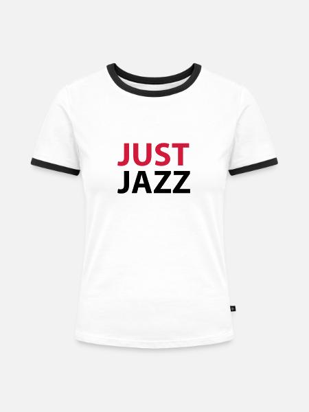Just Jazz - Frauen Kontrast-T-Shirt - Weiß/Schwarz