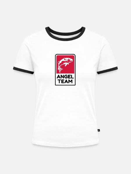 Das Angel Team - Frauen Kontrast-T-Shirt - Weiß/Schwarz