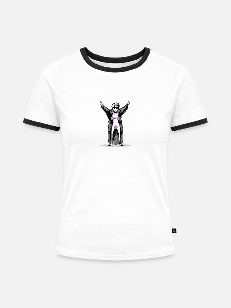Superstar - Frauen Kontrast-T-Shirt - Weiß/Schwarz