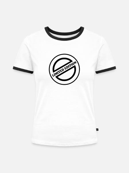 Limited Edition - Stempel - Frauen Kontrast-T-Shirt - Weiß/Schwarz