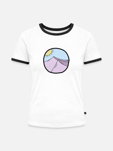 circle hills - Frauen Kontrast-T-Shirt - Weiß/Schwarz