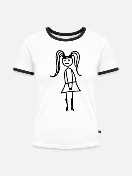 gothic girl - Frauen Kontrast-T-Shirt - Weiß/Schwarz