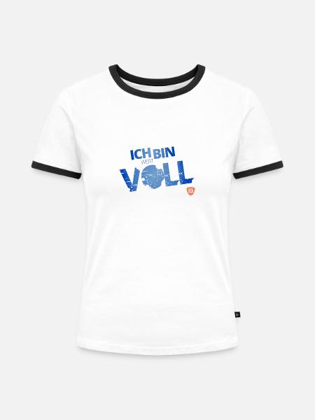 Ich bin wertVOLL - Frauen Kontrast-T-Shirt - Weiß/Schwarz
