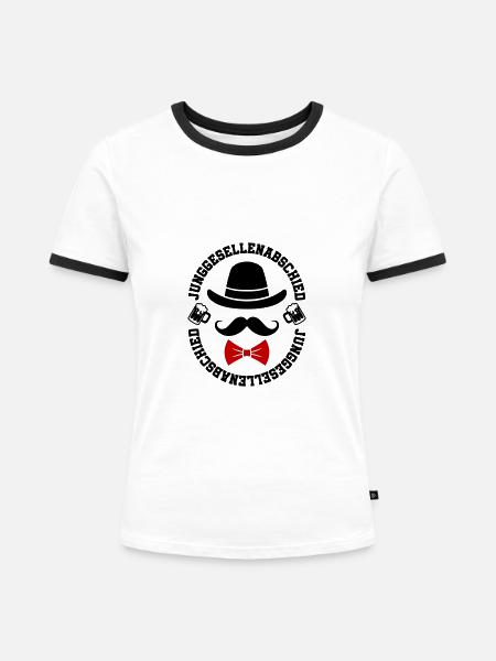 Junggesellenabschied Polterabend - Frauen Kontrast-T-Shirt - Weiß/Schwarz