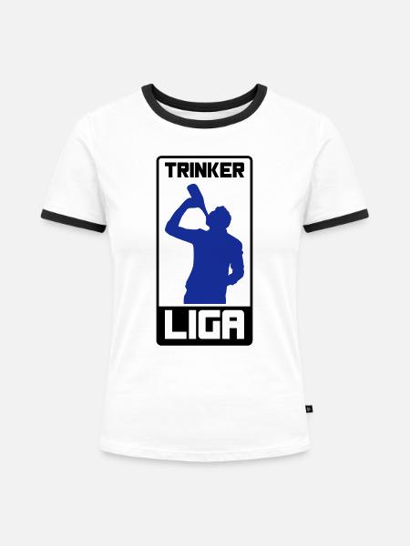 trinker liga - Frauen Kontrast-T-Shirt - Weiß/Schwarz