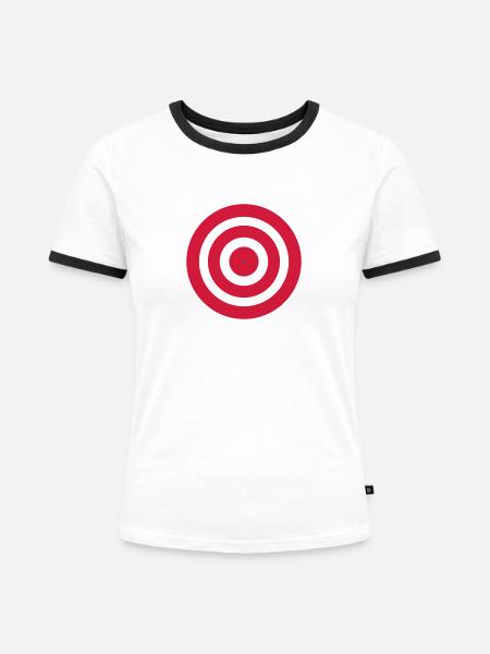Ziel - Frauen Kontrast-T-Shirt - Weiß/Schwarz
