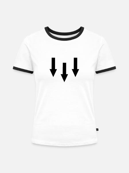 Pfeile - Frauen Kontrast-T-Shirt - Weiß/Schwarz