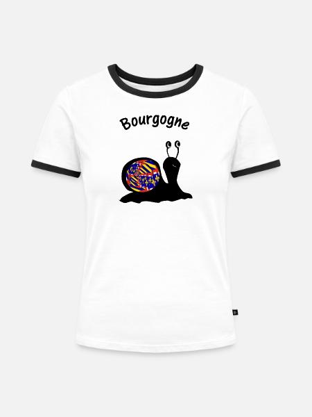 Schnecke Burgund - Frauen Kontrast-T-Shirt - Weiß/Schwarz