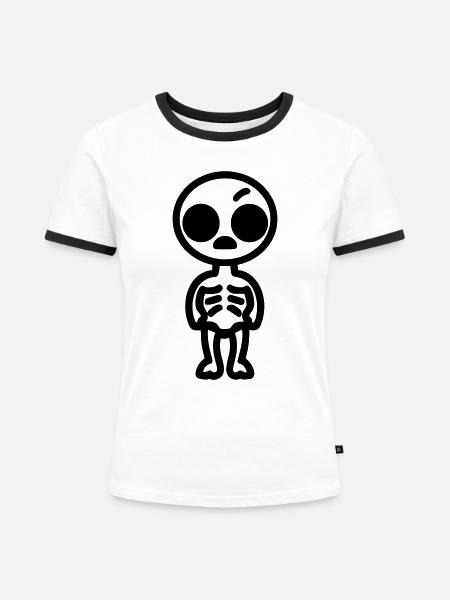 Außerirdischer - Frauen Kontrast-T-Shirt - Weiß/Schwarz
