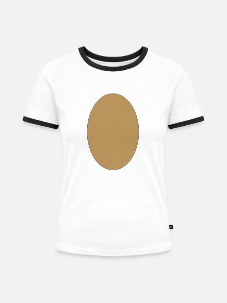 ei - Frauen Kontrast-T-Shirt - Weiß/Schwarz