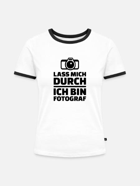 Fotograf - Frauen Kontrast-T-Shirt - Weiß/Schwarz