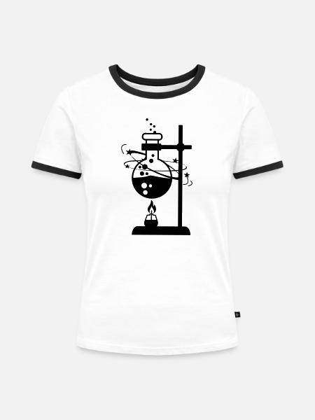 Labor - Frauen Kontrast-T-Shirt - Weiß/Schwarz