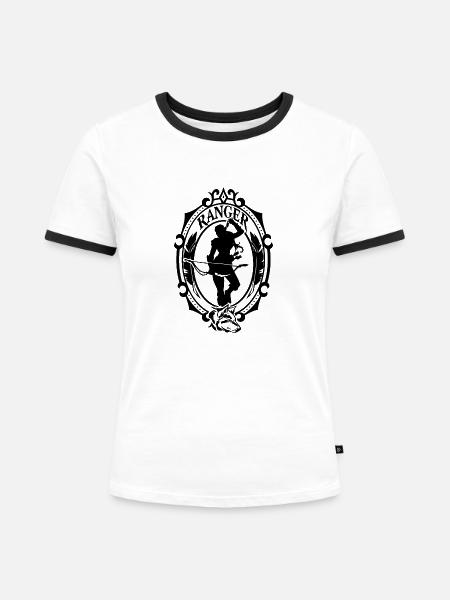 Ranger Hündin - Frauen Kontrast-T-Shirt - Weiß/Schwarz