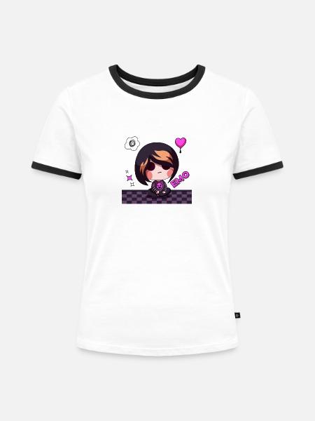EMO - Frauen Kontrast-T-Shirt - Weiß/Schwarz