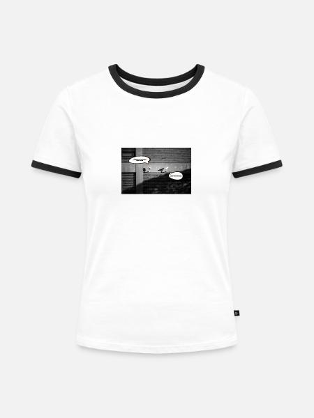 shutupfrank001 - Frauen Kontrast-T-Shirt - Weiß/Schwarz